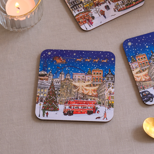 A London Christmas Tale Set of 4 Coasters