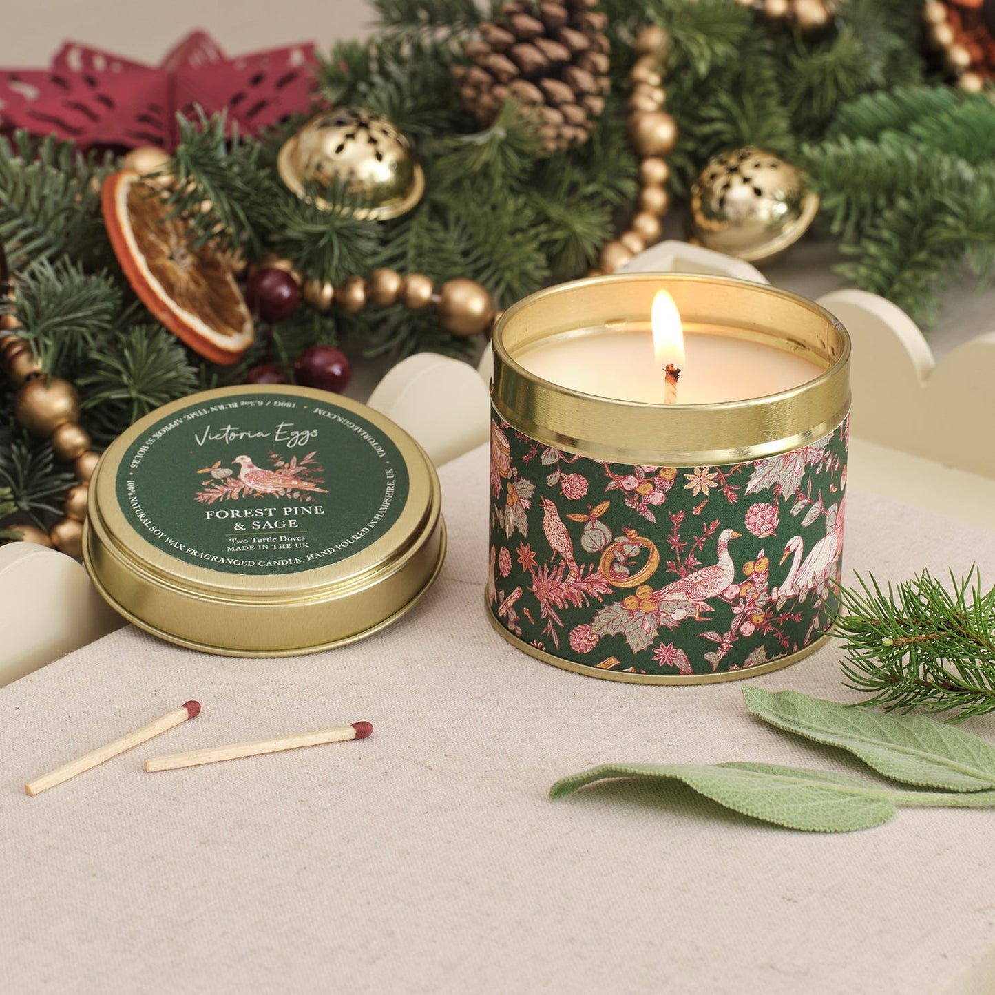 Two Turtle Doves Candle - Forest Pine & Sage