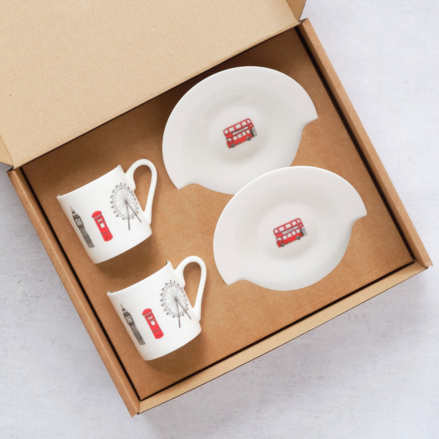 London Skyline - Boxed Set of 2 Espresso Cups and Saucers GIFT SET