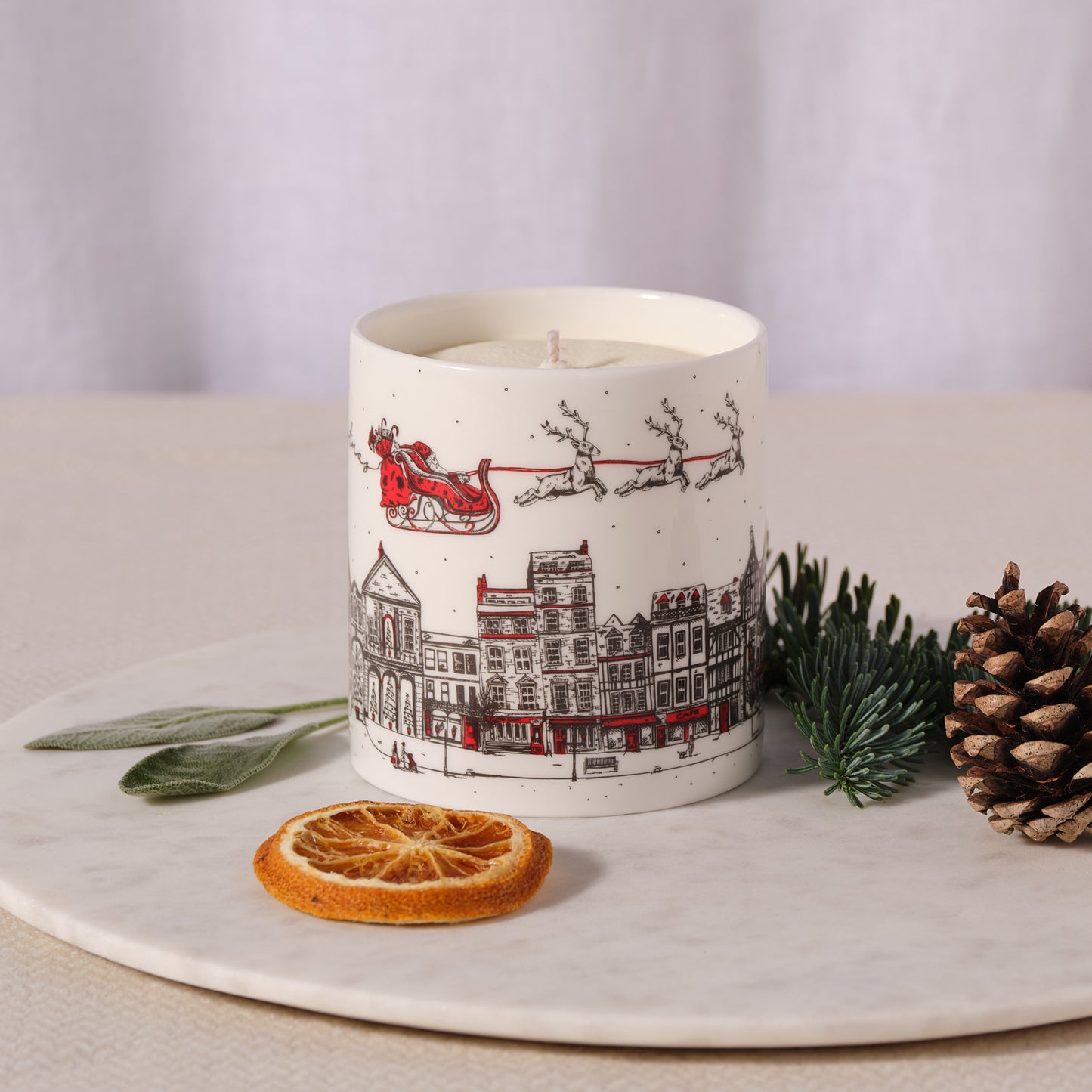 Santa's Sleigh Winter Forest Luxury Christmas Candle