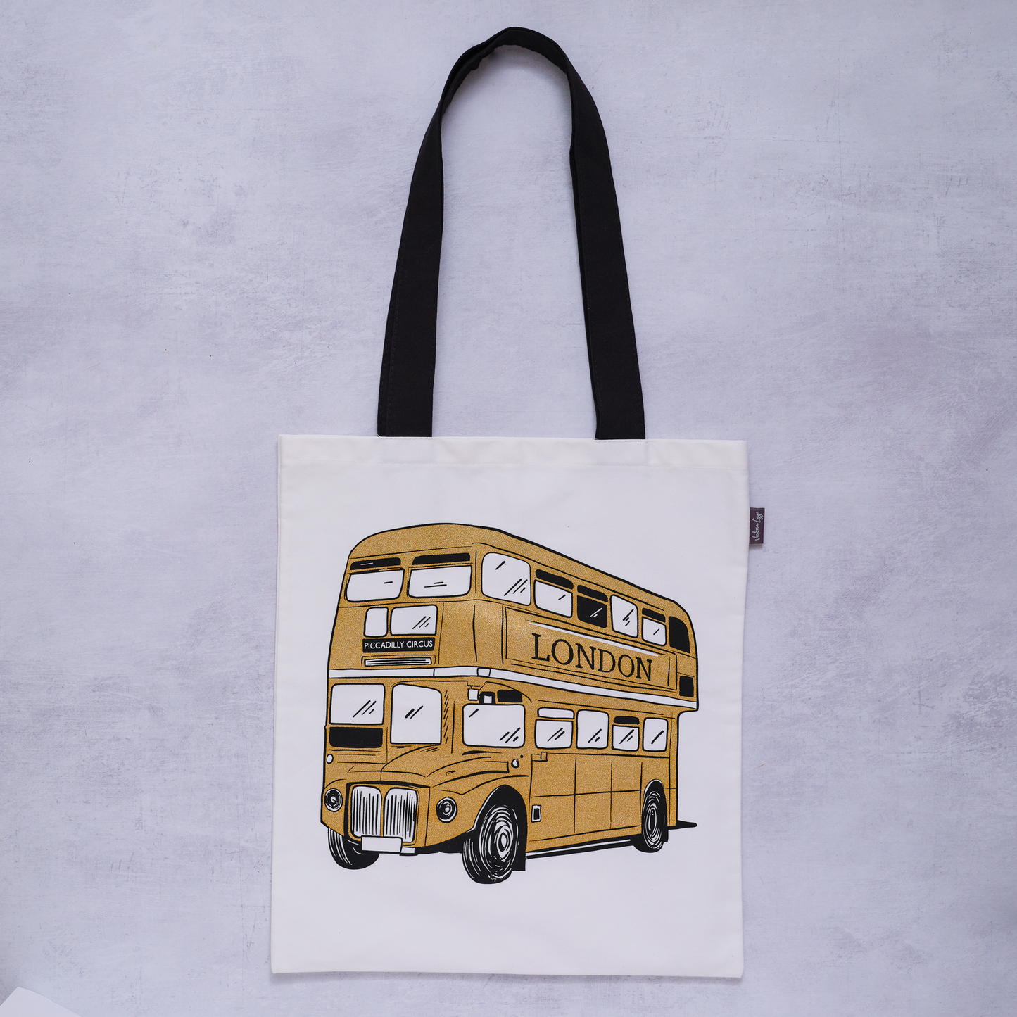 Gold London Bus Canvas Bag
