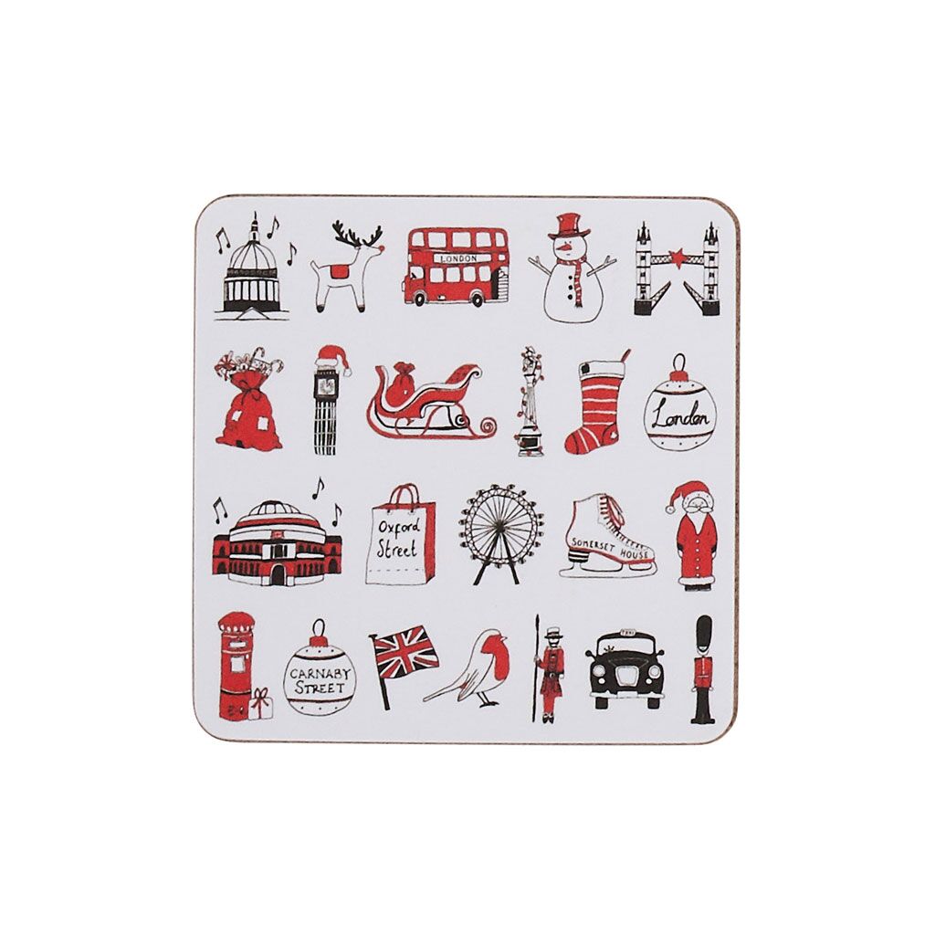 London Christmas Coaster - Set of 4