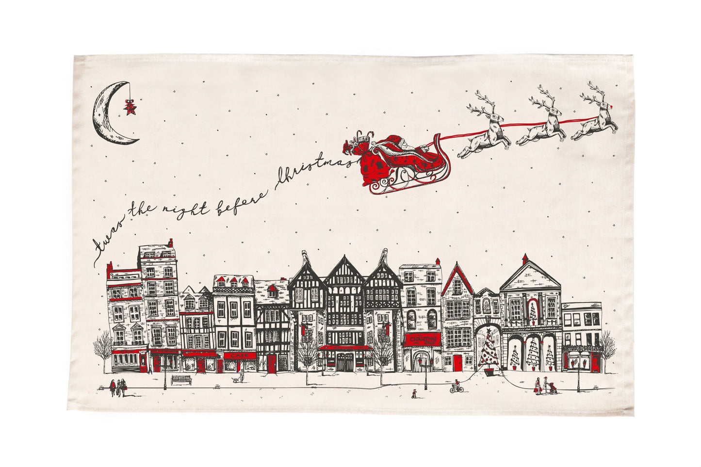 Santa's Sleigh Tea Towel