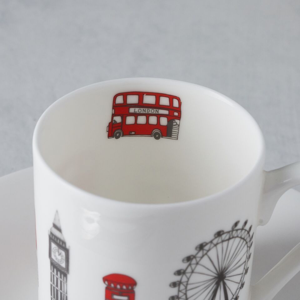 London Skyline - Boxed Set of 2 Espresso Cups and Saucers GIFT SET