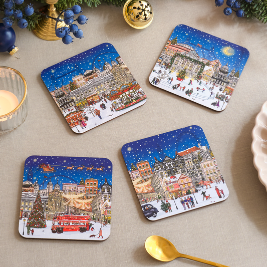 A London Christmas Tale Set of 4 Coasters