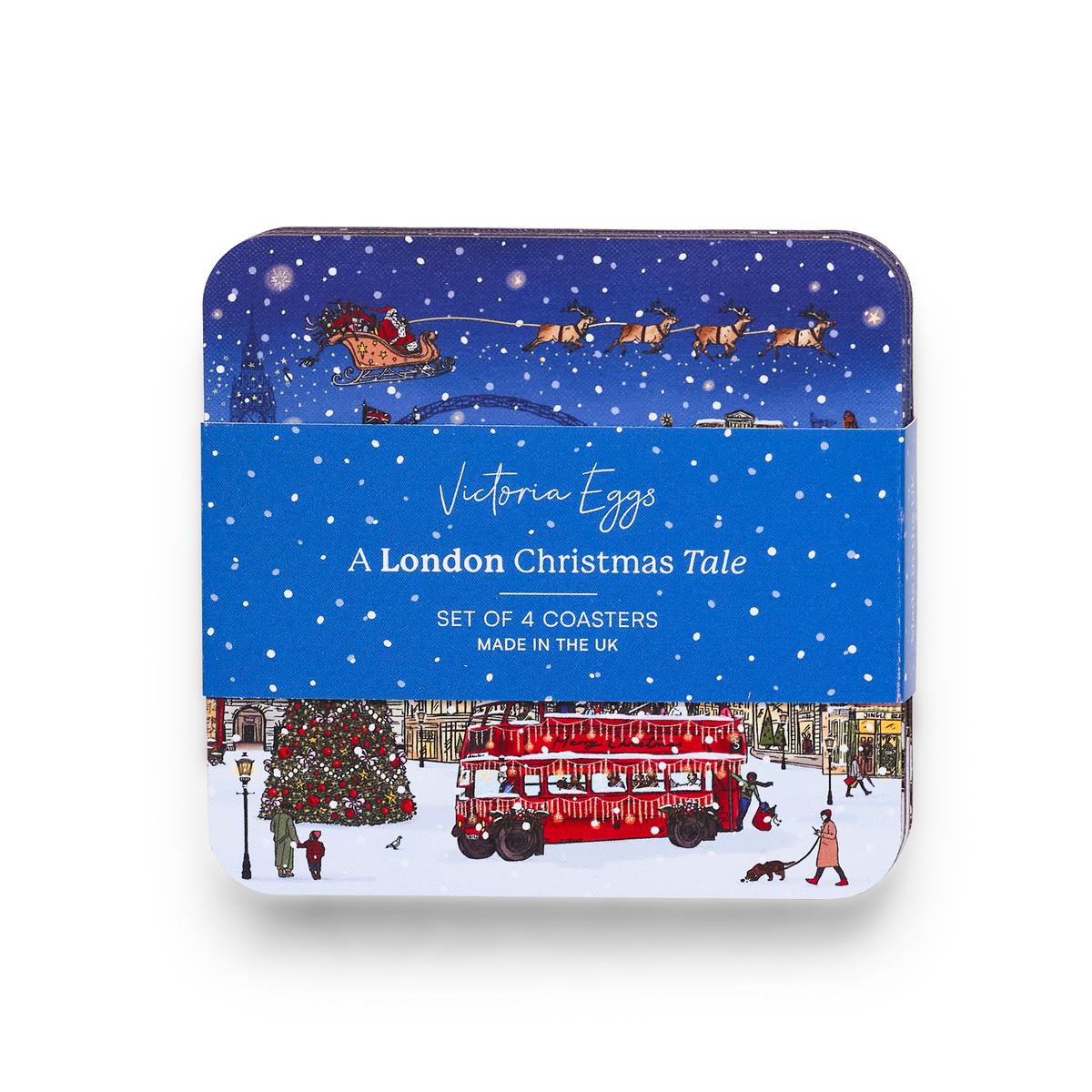 A London Christmas Tale Set of 4 Coasters