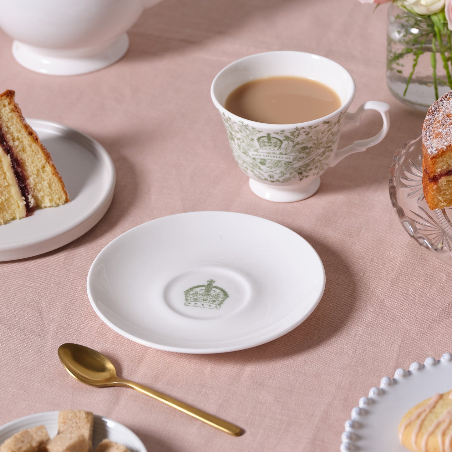 Queen Elizabeth II Commemorative and King Charles III Coronation Cup and Saucer Set