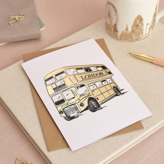 London Bus Greeting Card