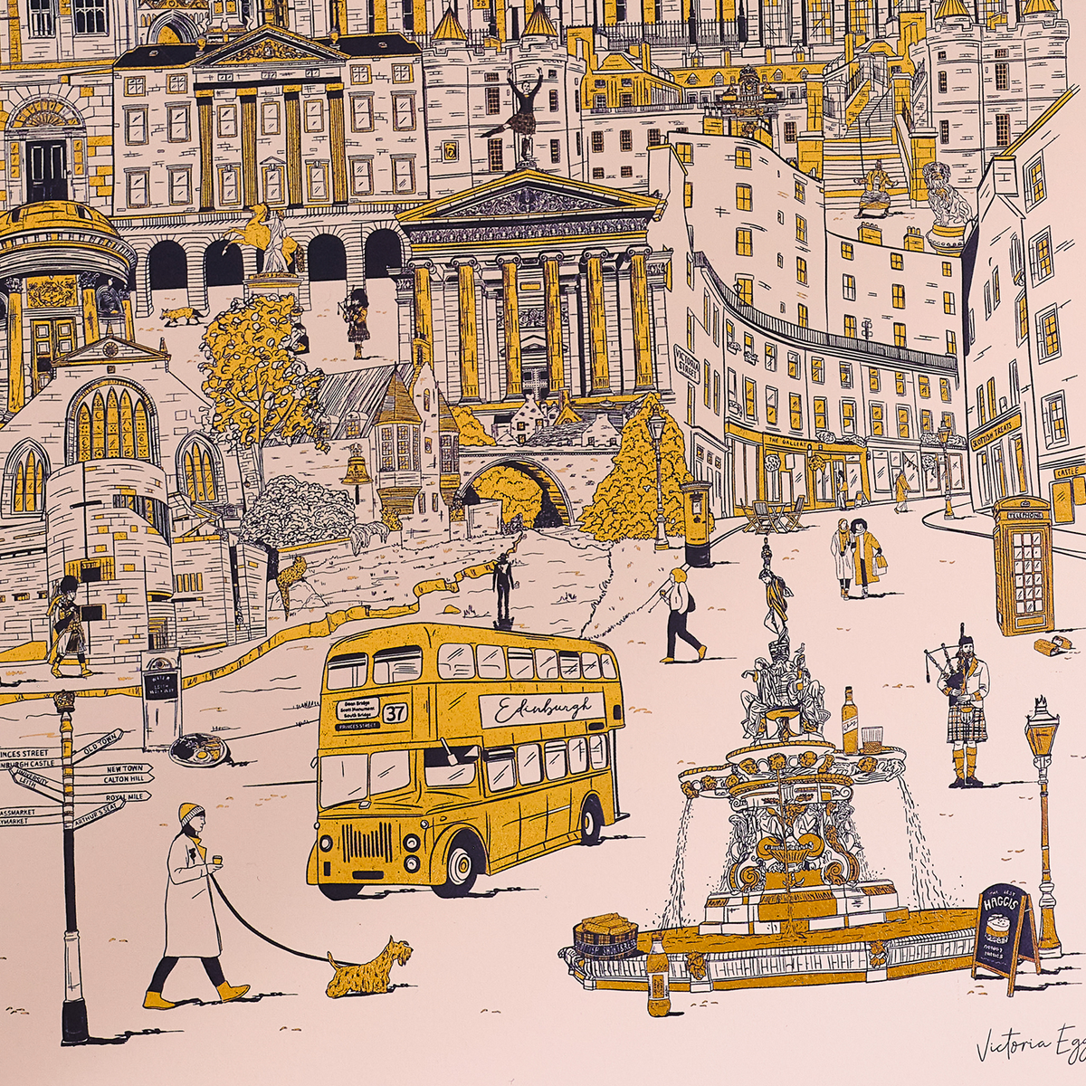 Pre Order - Everything Edinburgh A4 Foiled Print