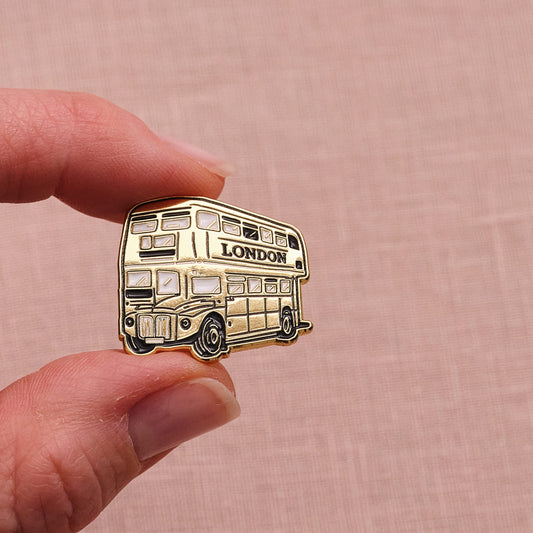 Gold London Bus Pin Badge
