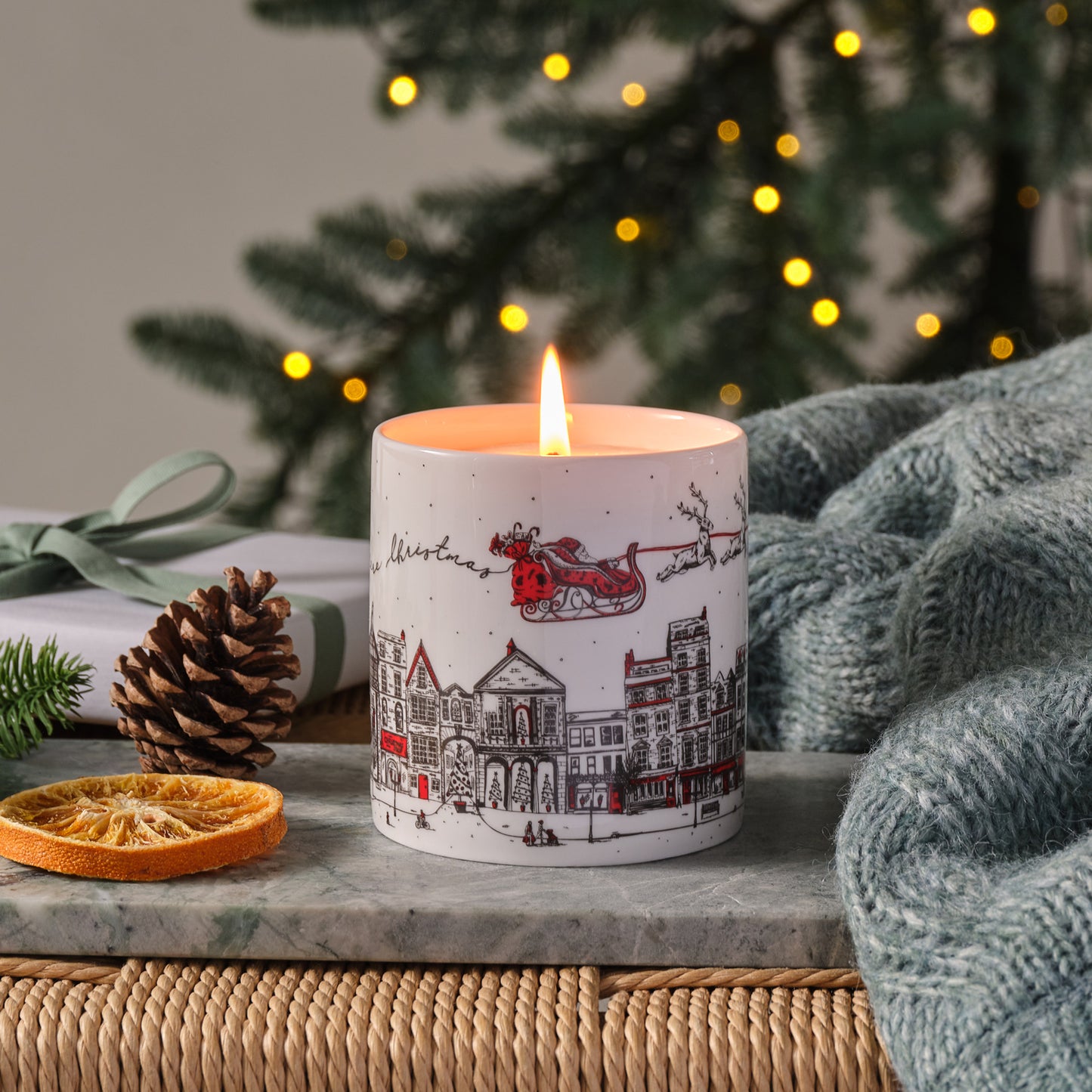 Santa's Sleigh Winter Forest Luxury Christmas Candle