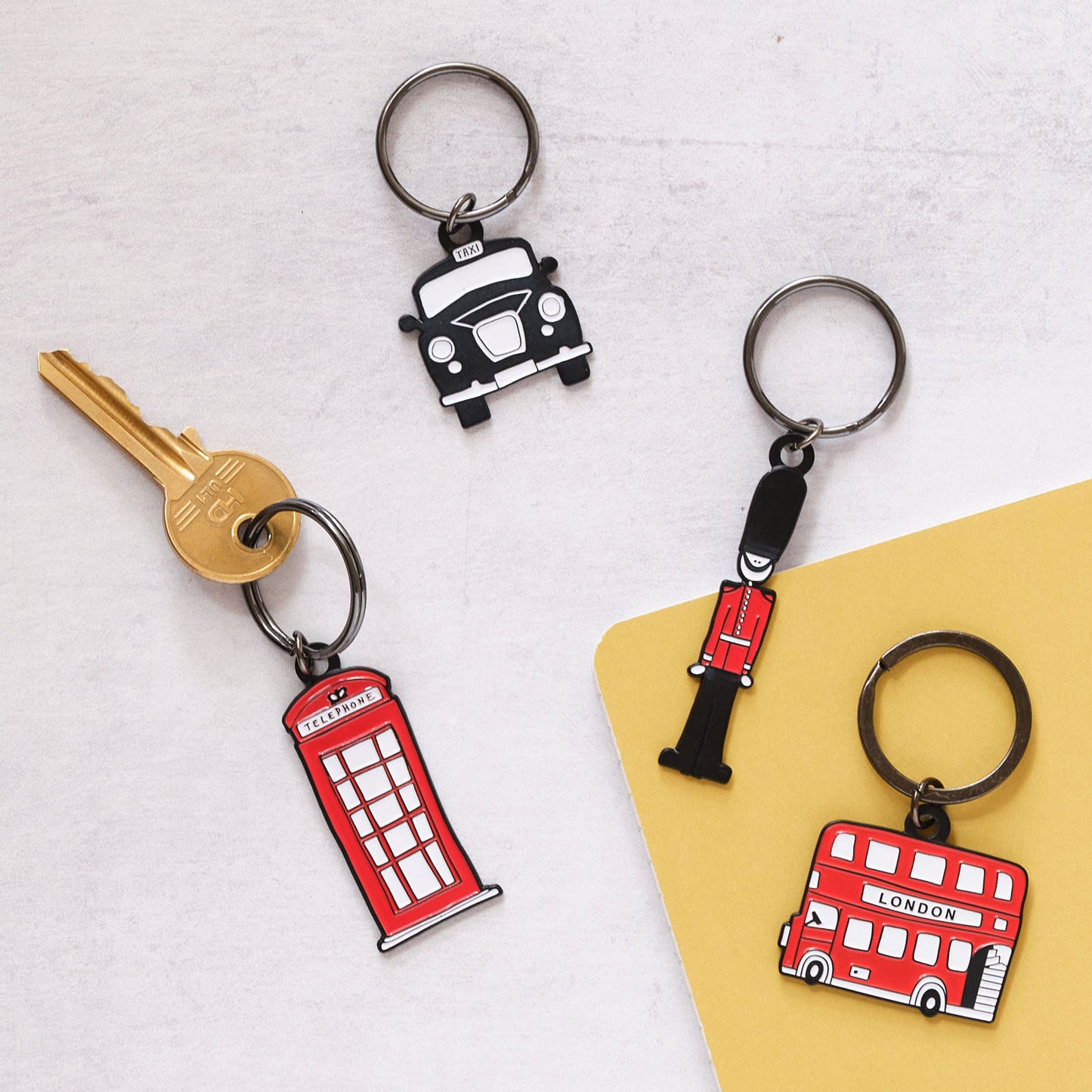 Set of 4 London Keyrings