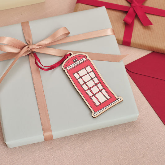 Telephone Box Wooden Decoration