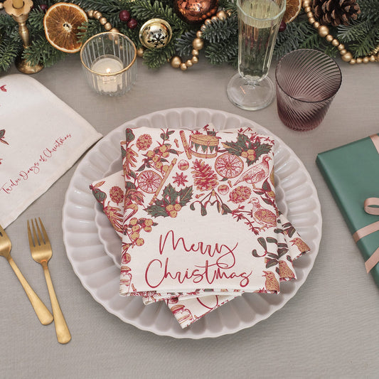 Two Turtle Doves Set Of 4 Napkins