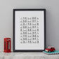 Hand-illustrated wall print, repeat print featuring bicycles, London bicycles print, Victoria Eggs bicycle print, Black and White Bicycle print, wall print featuring repeating bicycle print