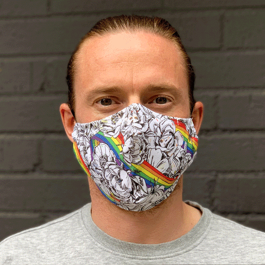 Roses and Rainbows Fabric Face Masks