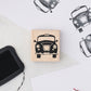 Large black taxi rubber stamp, London taxi rubber stamp, Black cab rubber stamp, Taxi cab stationary stamp, London black cab stamp for stationary, Iconic London rubber stamp