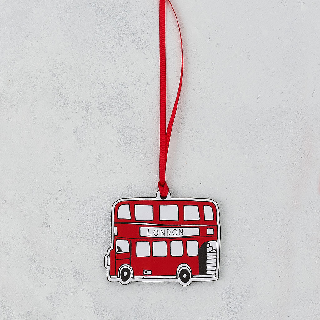 Set of 4 London Wooden Decorations