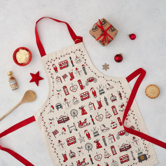 London Christmas Adult & Child Apron GIFT SET