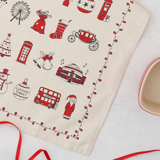 London Christmas Tea Towel