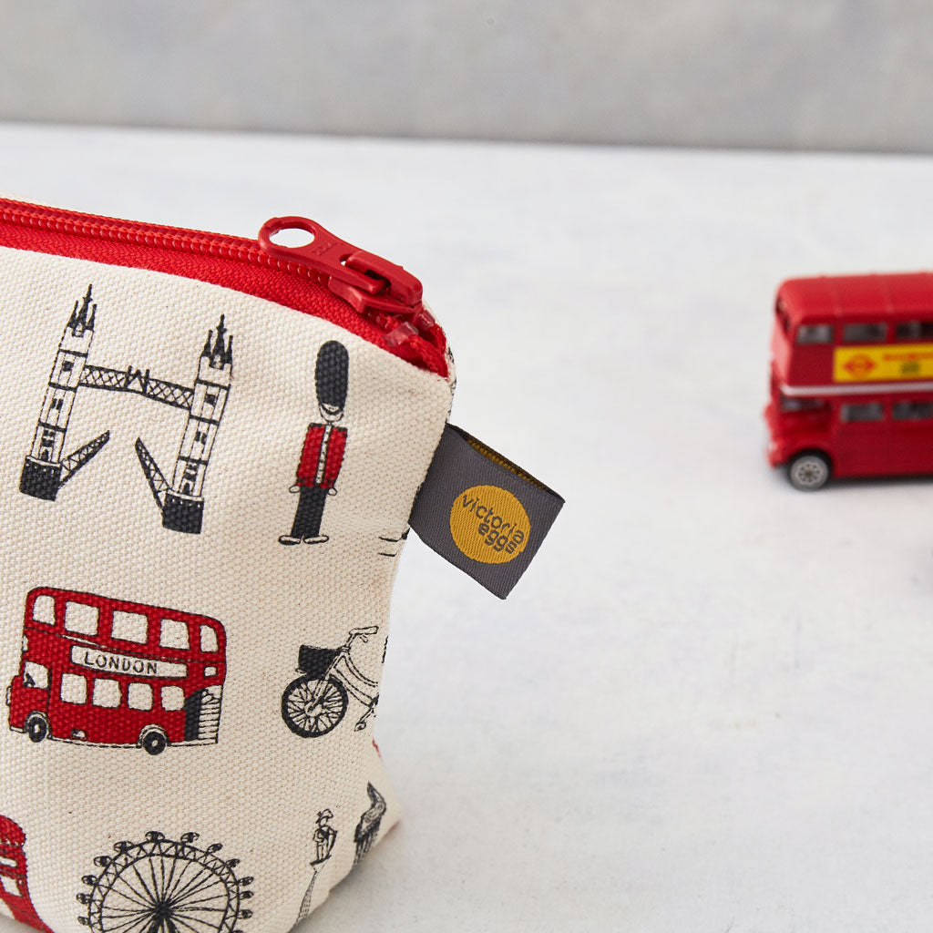 Children's London pencil case, London pencil case for children, Pencil case featuring iconic London landscapes, Children's London pencil case for school, London school supplies carrier, Pencil case with double decker bus, waterproof London pencil case