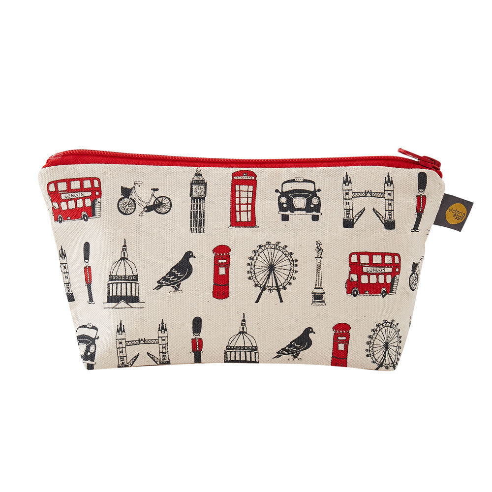 Children's London pencil case, London pencil case for children, Pencil case featuring iconic London landscapes, Children's London pencil case for school, London school supplies carrier, Pencil case with double decker bus, waterproof London pencil case