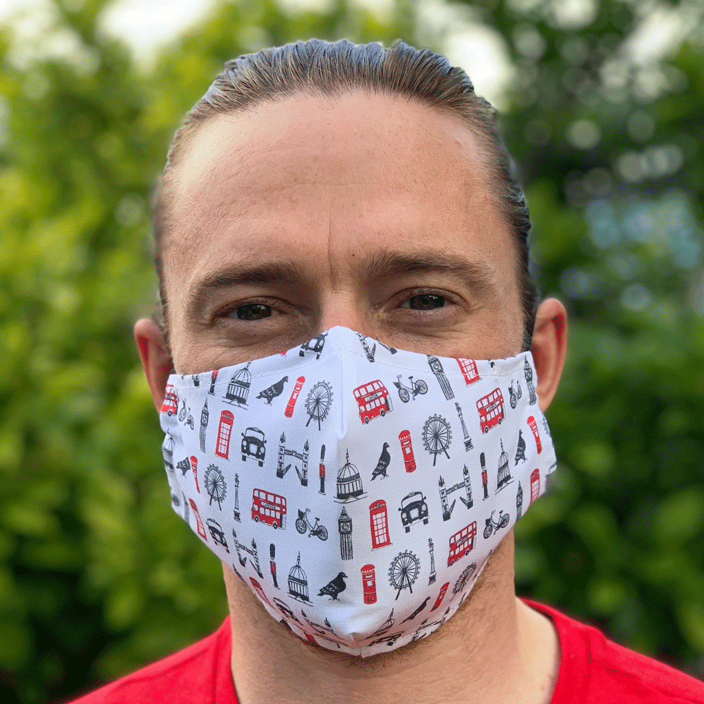 London Icons Fitted Fabric Face Mask