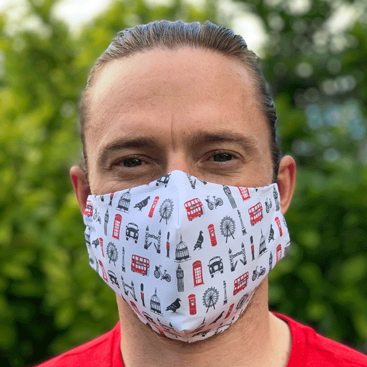 London Icons Fitted Fabric Face Mask