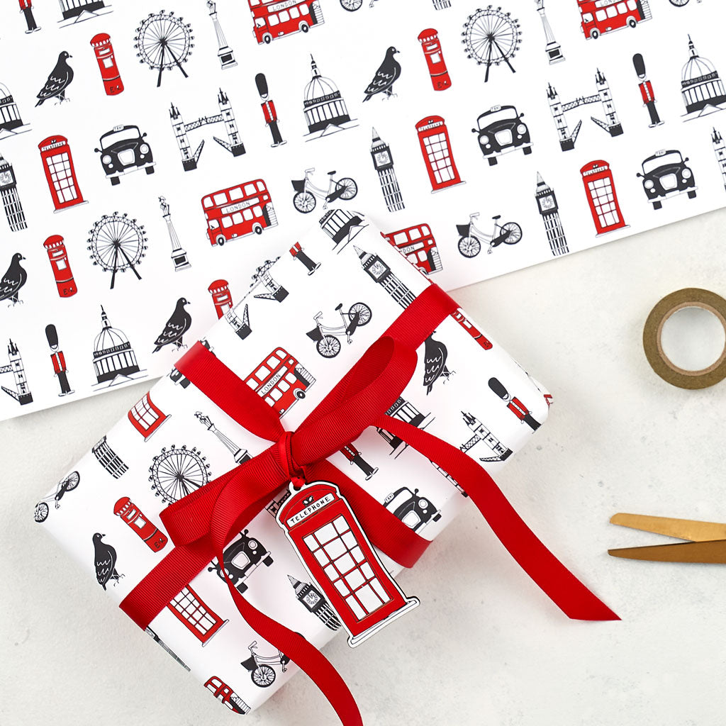 Set of 4 London Wooden Decorations