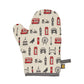 London oven mitt, Charcoal and red London over mitt, Oven mitt with London design, Oven mitt featuring iconic London landscapes, Oven mitt with London Eye, London Oven mitt gift, London kitchen gifts, Iconic London kitchen gifts