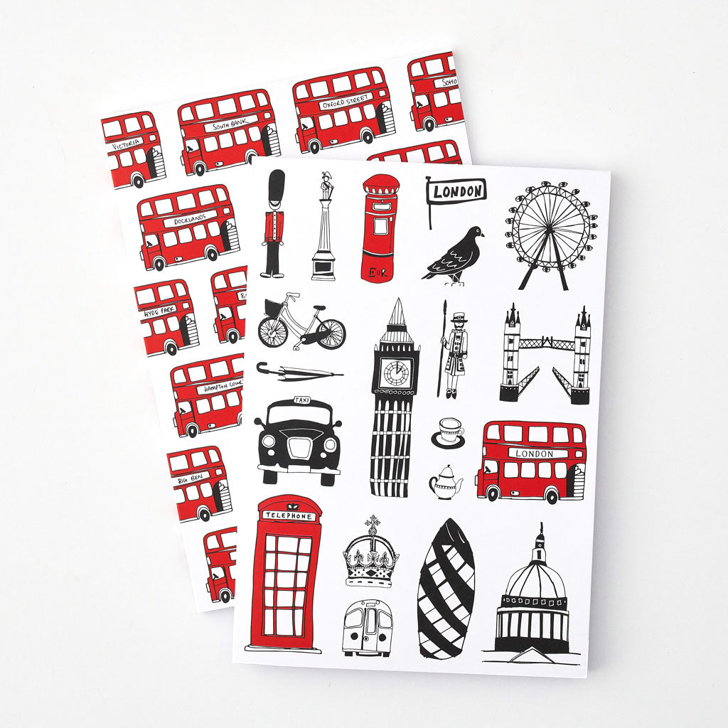 London notebook gift set, Iconic London landmarks notebook set, Children's London notebooks, London journal set, London bus notebook