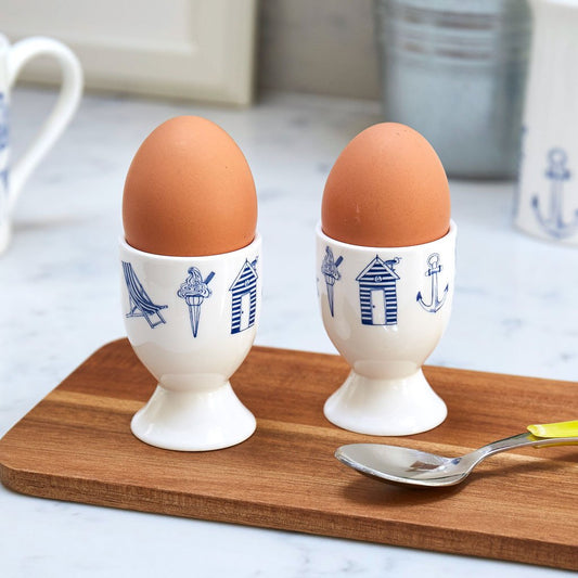 GIFT SET of 2 Nautical Egg Cups