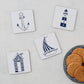 Nautical Beachscape Coasters - Set of 4