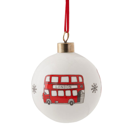 Simply London Bus Fine Bone China Bauble