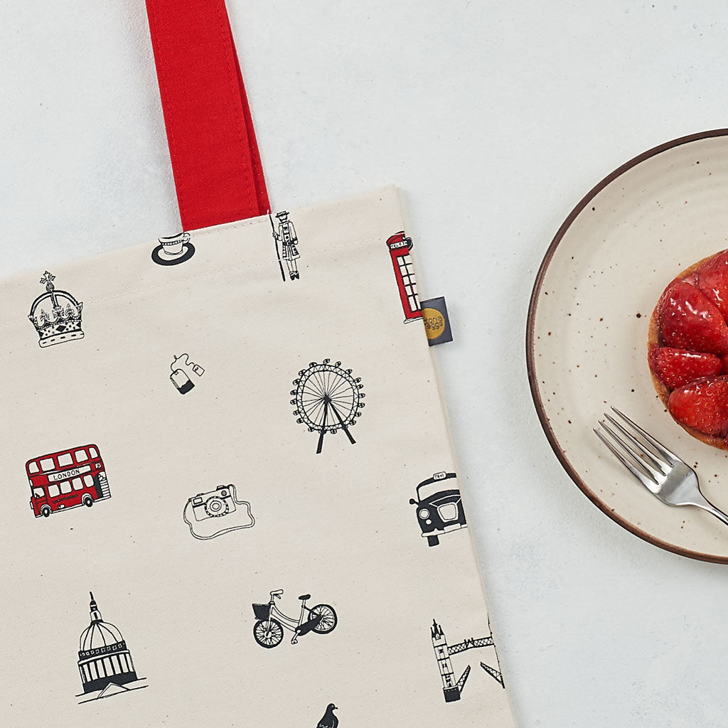 British egg canvas bag I love London