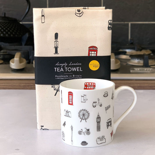 Simply London Mug & Tea Towel GIFT SET