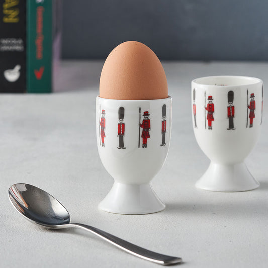 Queen's Guards, Beefeater, London egg cup, fine bone china, hand decorated, Made in Britain, Victoria Eggs