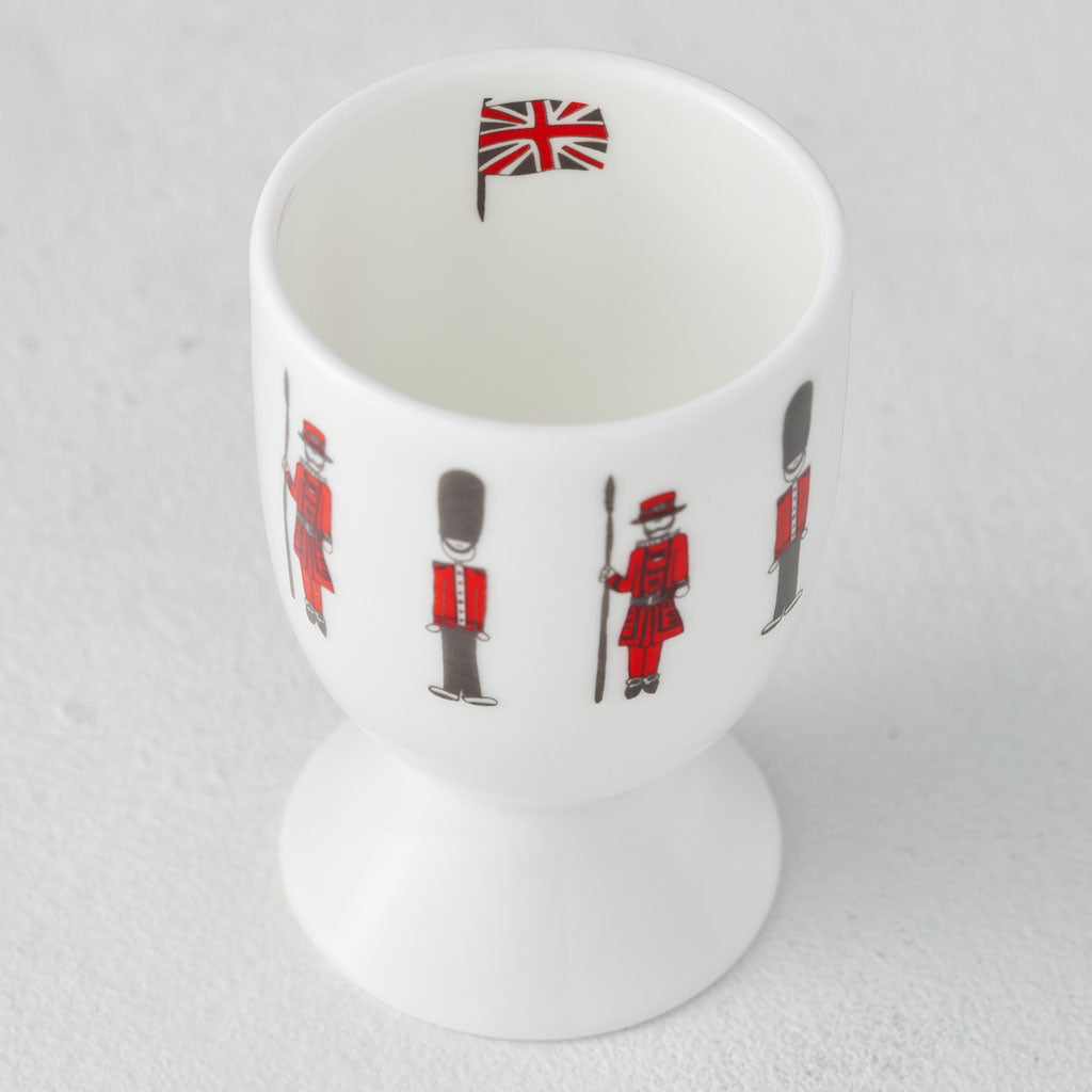 Queen's Guards, Beefeater, London egg cup, fine bone china, hand decorated, Made in Britain, Victoria Eggs