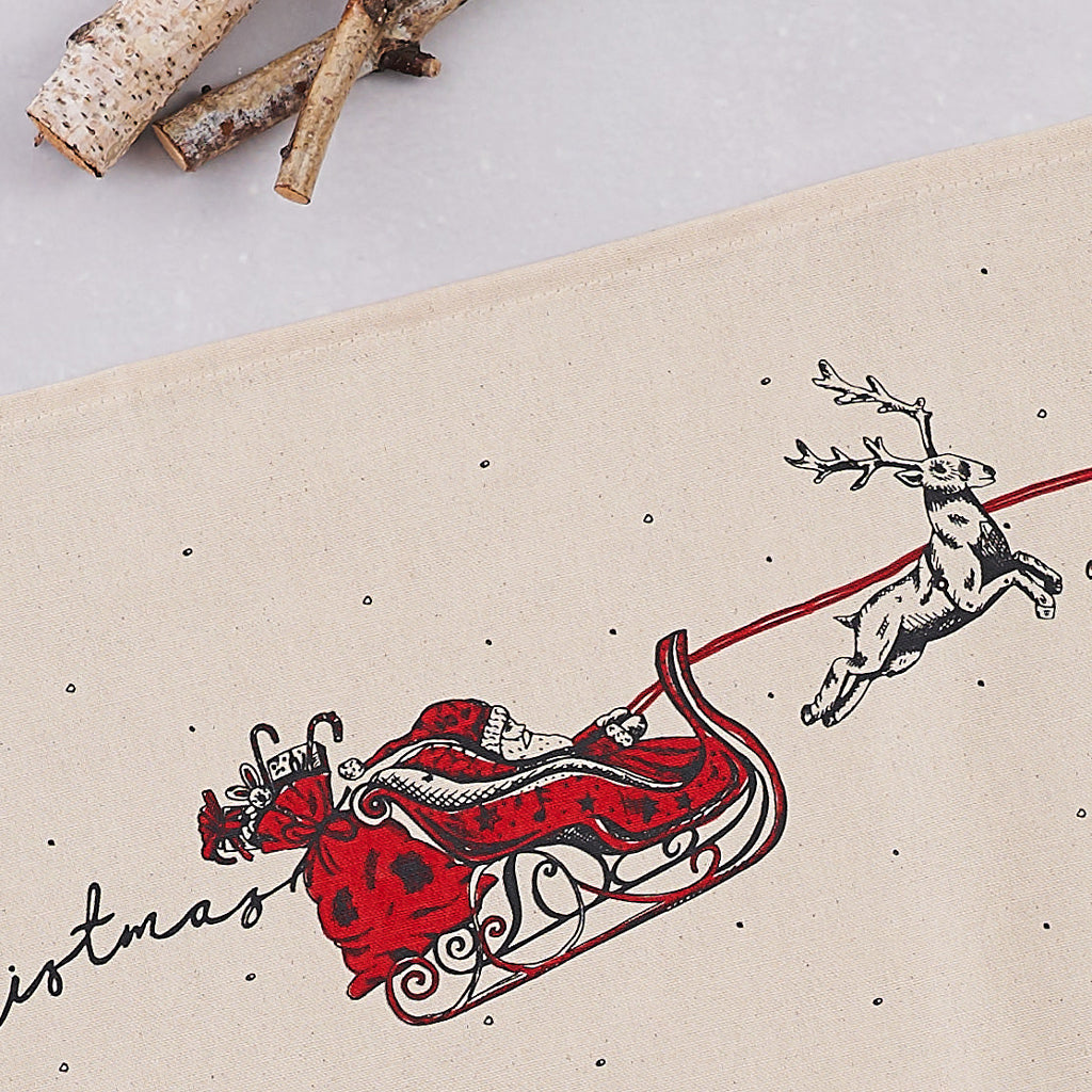 Santa's Sleigh Tea Towel