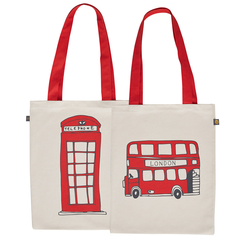 Telephone Box and London Bus Canvas Bag – Victoria Eggs