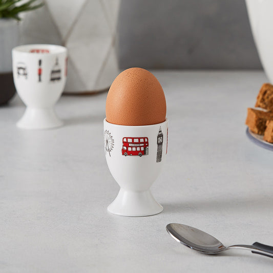 Fine bone china egg cup, London skyline egg cup, London inspired egg cup, Egg cup with repeating London design, Iconic London landscape egg cup, Simple London egg cup, Fine bone china London egg cup, British made egg cup, London homeware and gifts, London