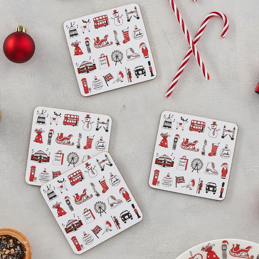 London Christmas Coaster - Set of 4