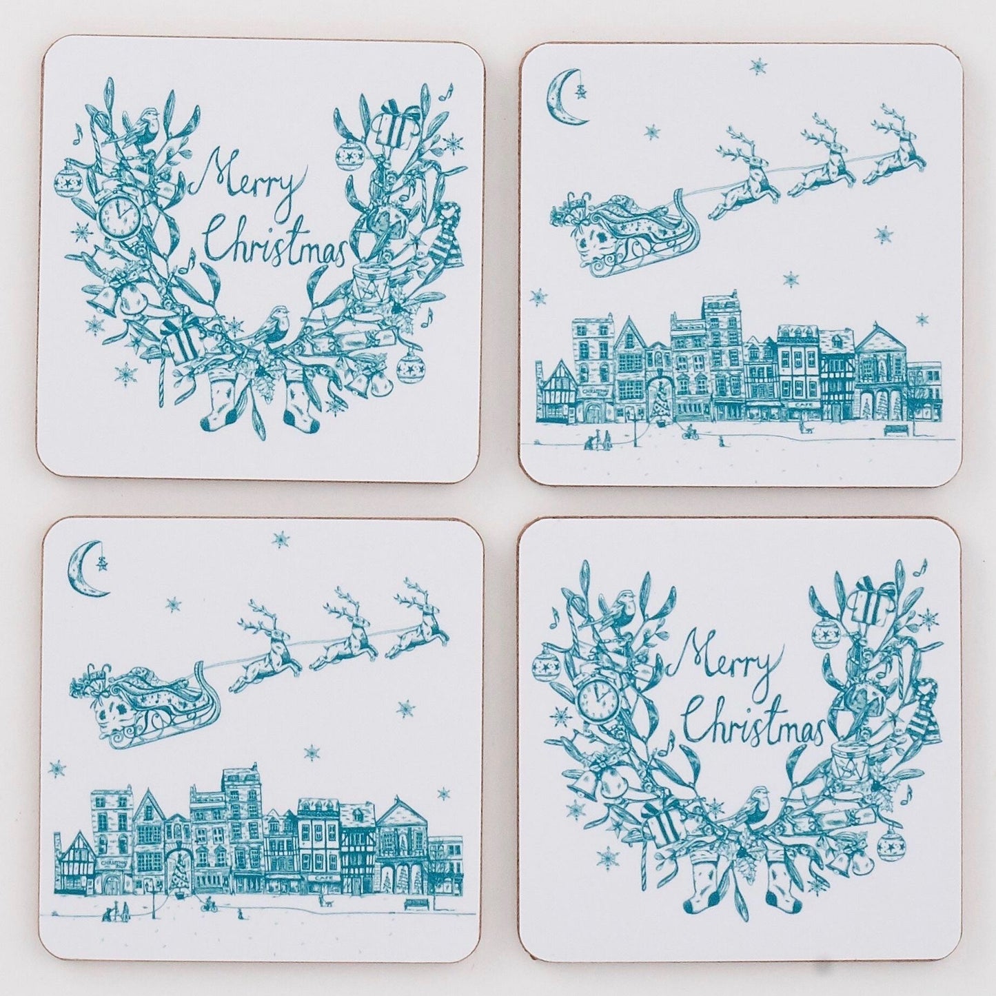 Night Before Christmas Coasters - Set of 4