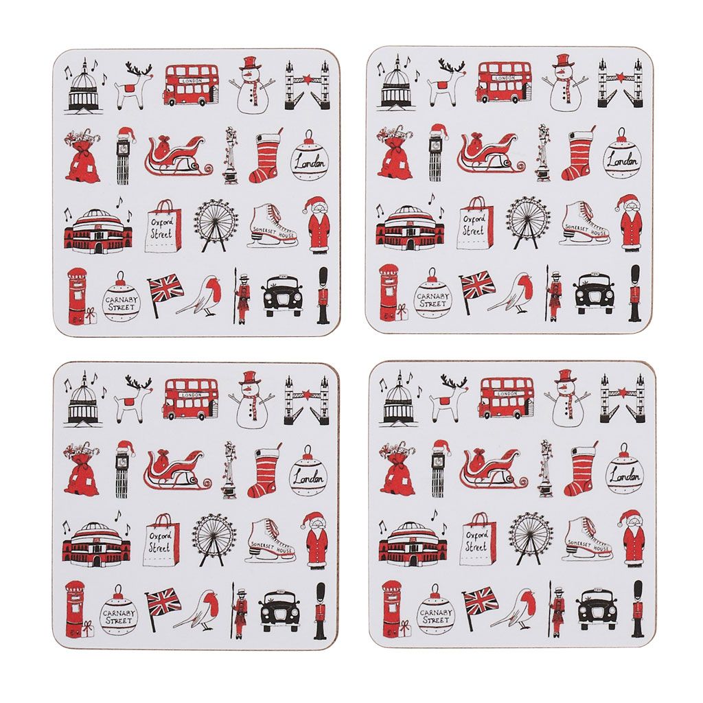 London Christmas Coaster - Set of 4