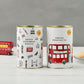 Tea and biscuit tin gift set, London tea and biscuits gift, Simple London gift, Edible London gift set, Set of 2 tea and biscuits gift, British made tea and biscuits, Hand illustrated London tea and biscuit gift set 